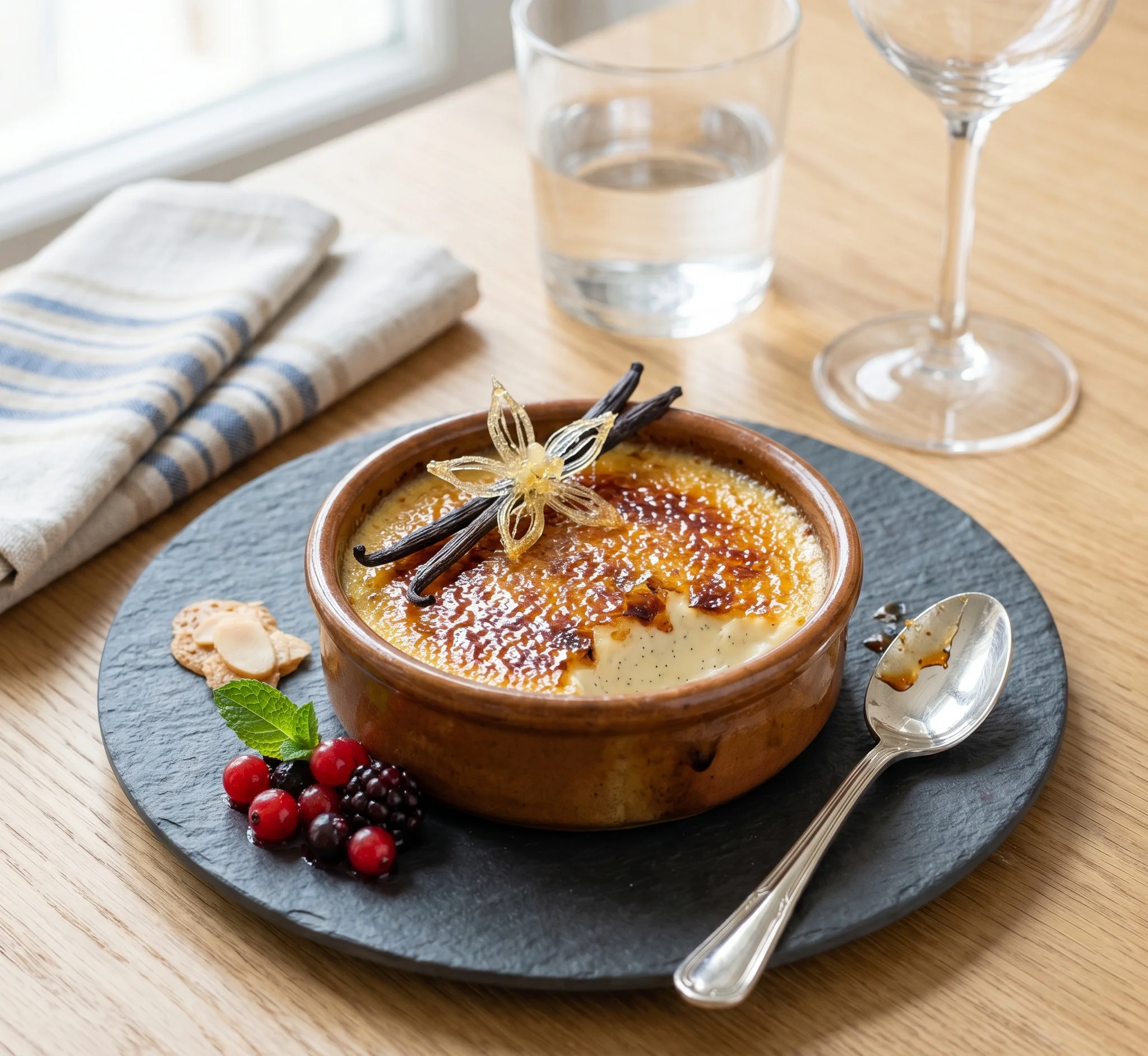 Crème brûlée de vainilla de Tahití
